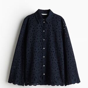 H&M Black Eyelet Lace Top